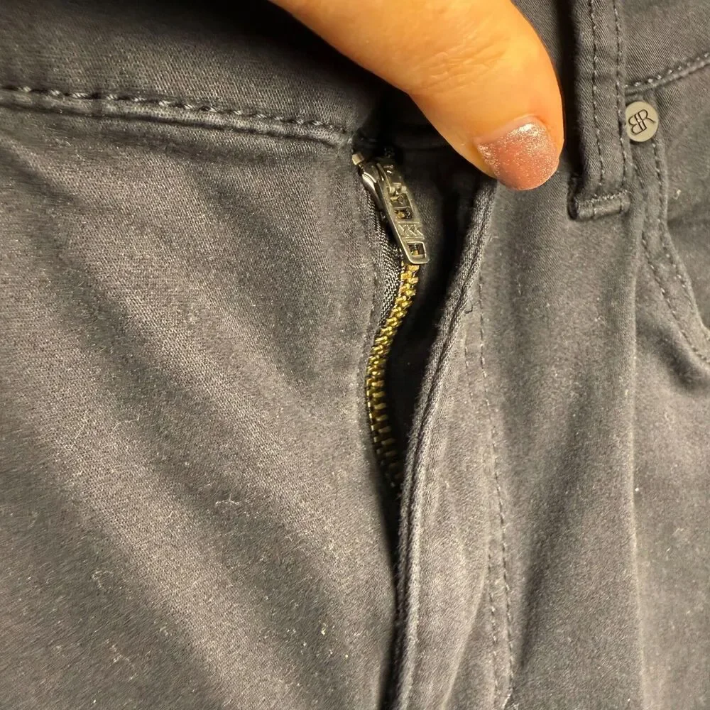Banana Republic Chino Mens 32x30 Black Zip Fly Tapered Slim Fit Mid Rise Stretch